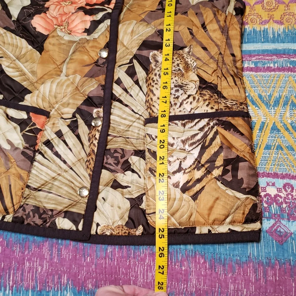 Rare fund Salvatore Ferragamo Floral and Animal Print Vest - Brown and Orange - Picture 12 of 16